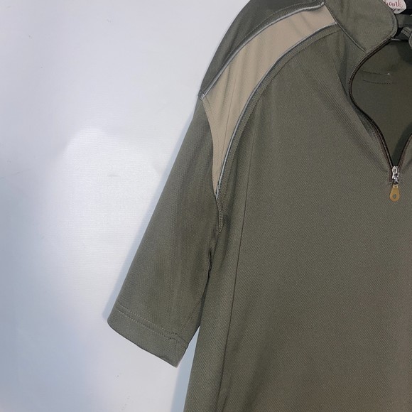 Trium Sport 100% nylon (L) quarter zip short sleeve olive green - Picture 2 of 6